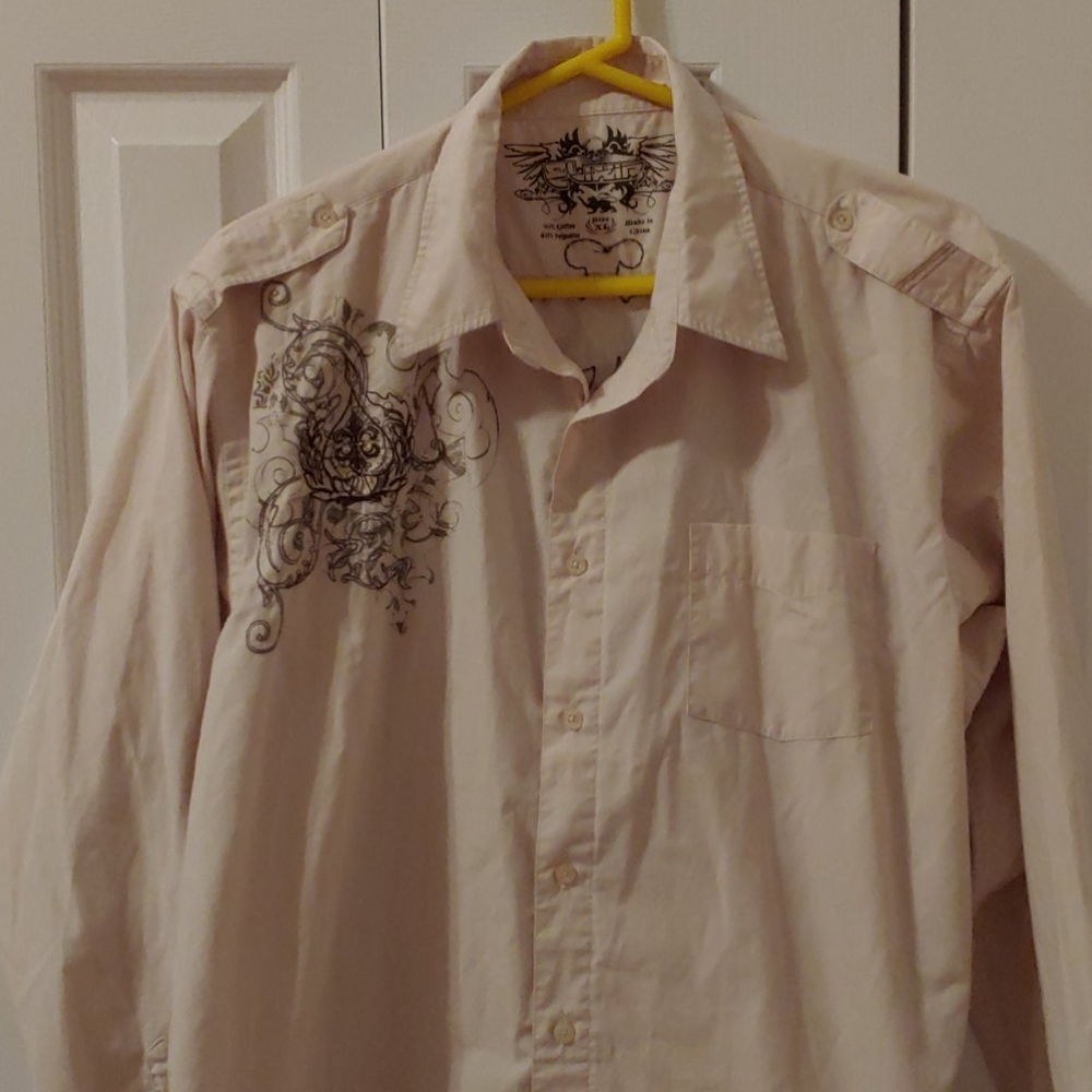 Elixir Mens Casual Button Down Long Sleeve Shirt.